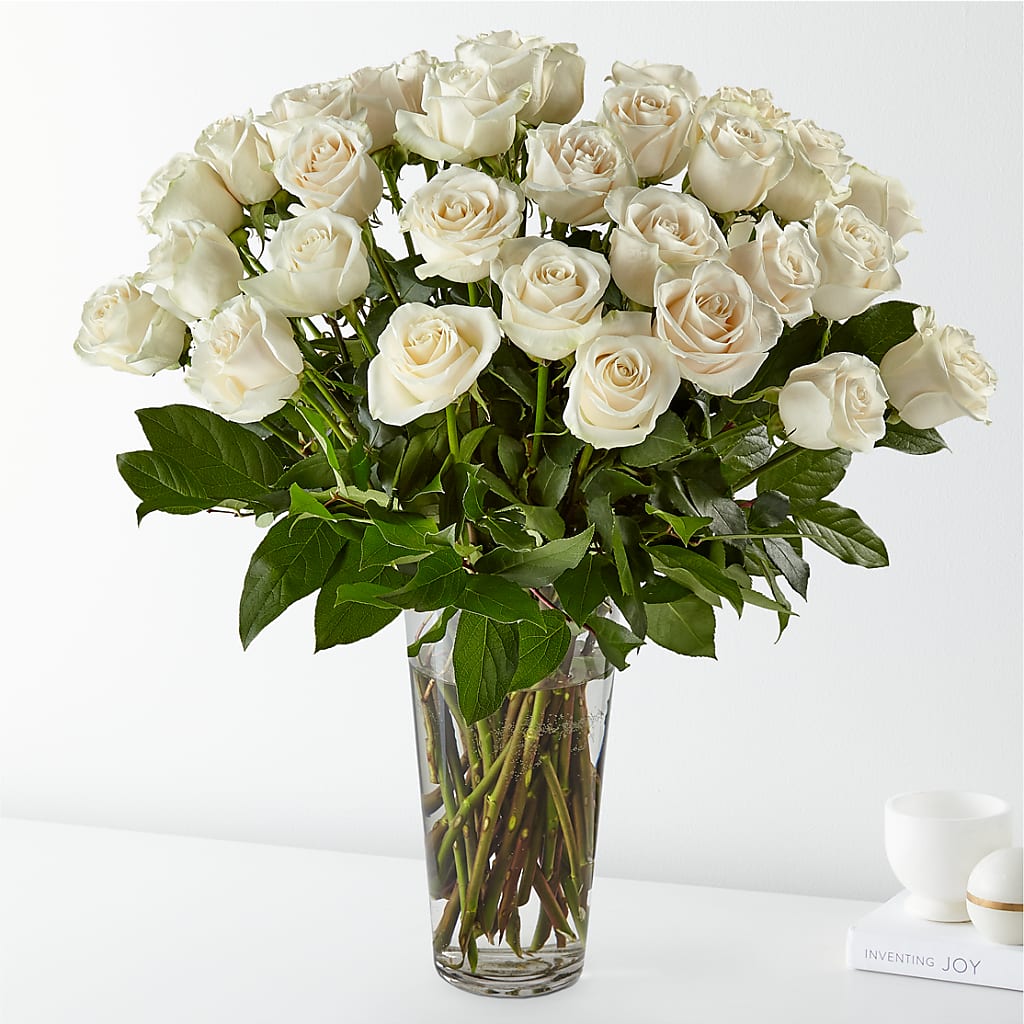 Long Stem White Rose Bouquet – Bath County Florist, Owingsville KY