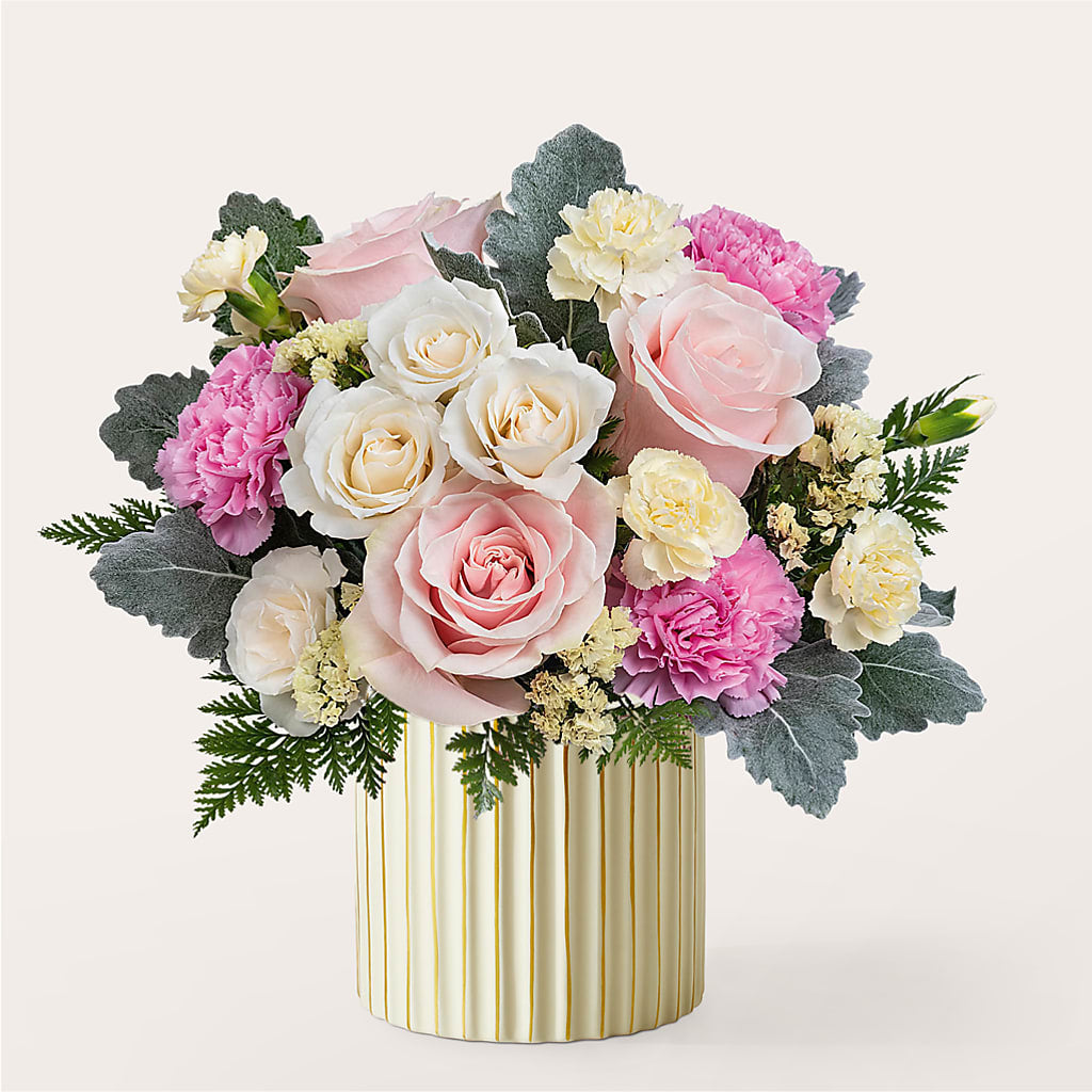 Blissful Moments Bouquet with Ivory Vase – Bath County Florist, Owingsville KY