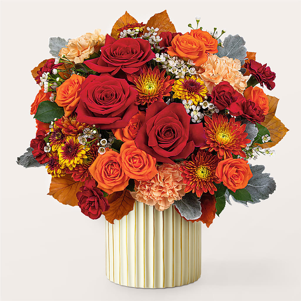 Merlot Bouquet with Ivory Vase – Bath County Florist, Owingsville KY