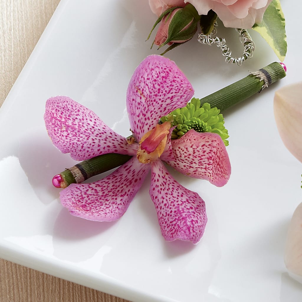 Pink Mokara Boutonniere – Bath County Florist, Owingsville KY