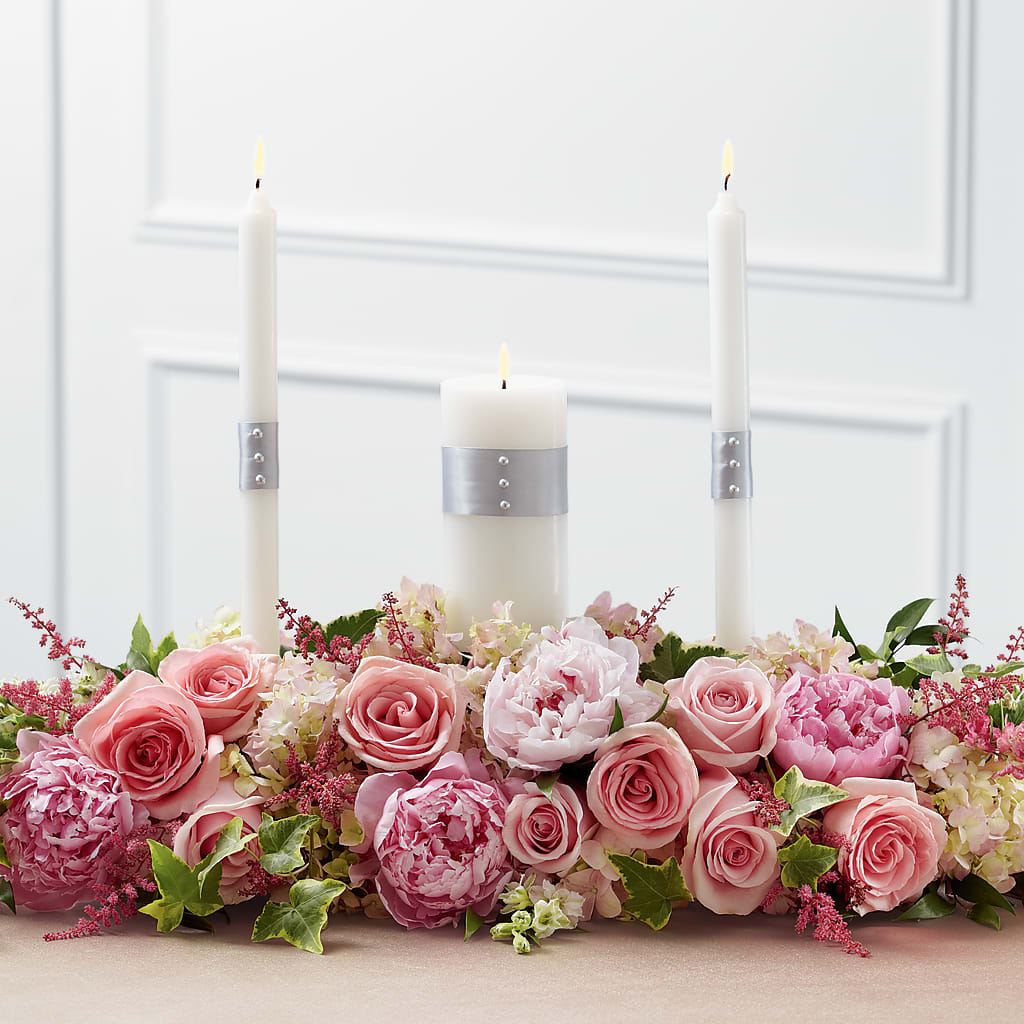 Worldwide Romance Unity Candle Arrangement – Bath County Florist, Owingsville KY