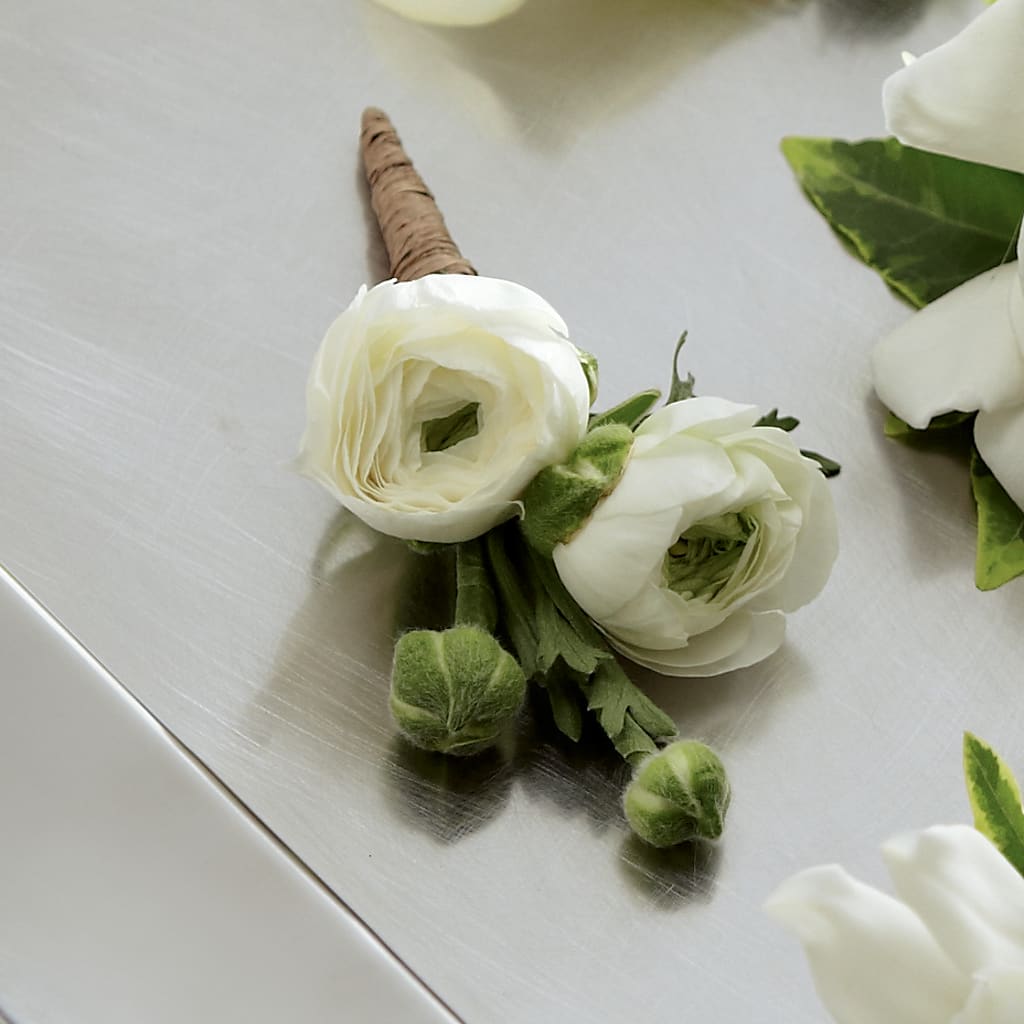 White Ranunculus Boutonniere – Bath County Florist, Owingsville KY