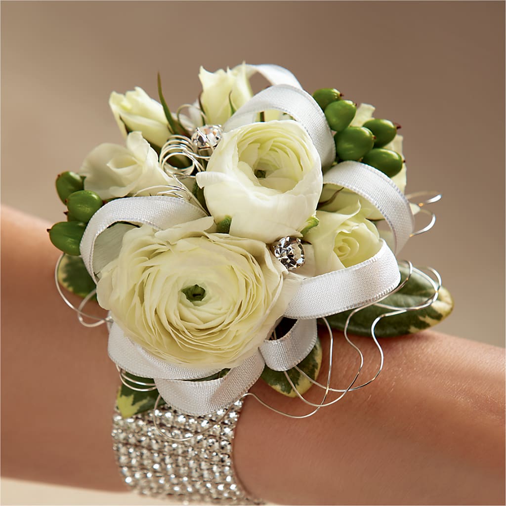 White Wedding Corsage – Bath County Florist, Owingsville KY