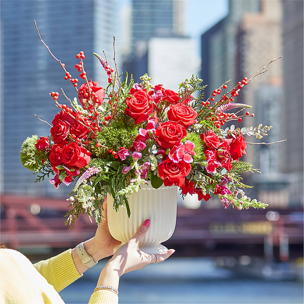 Big Red Bow Bouquet –  Bath County Florist, Owingsville KY