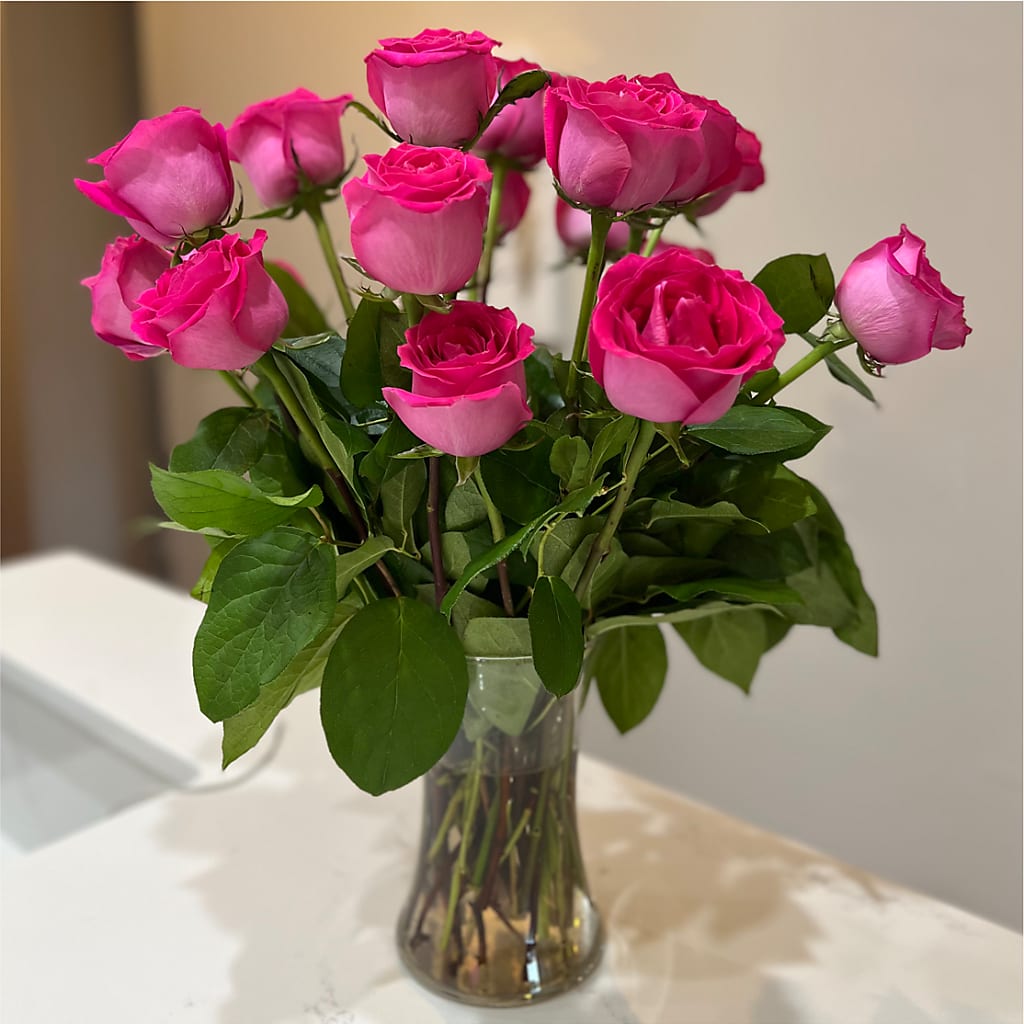 Long Stem Pink Rose Bouquet –  Bath County Florist, Owingsville KY