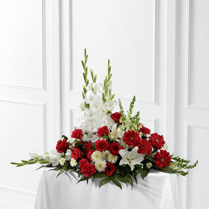 Crimson & White Arrangement –  Bath County Florist, Owingsville KY