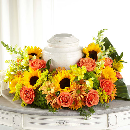 Faithful Sunflower Cremation Adornment –  Bath County Florist, Owingsville KY