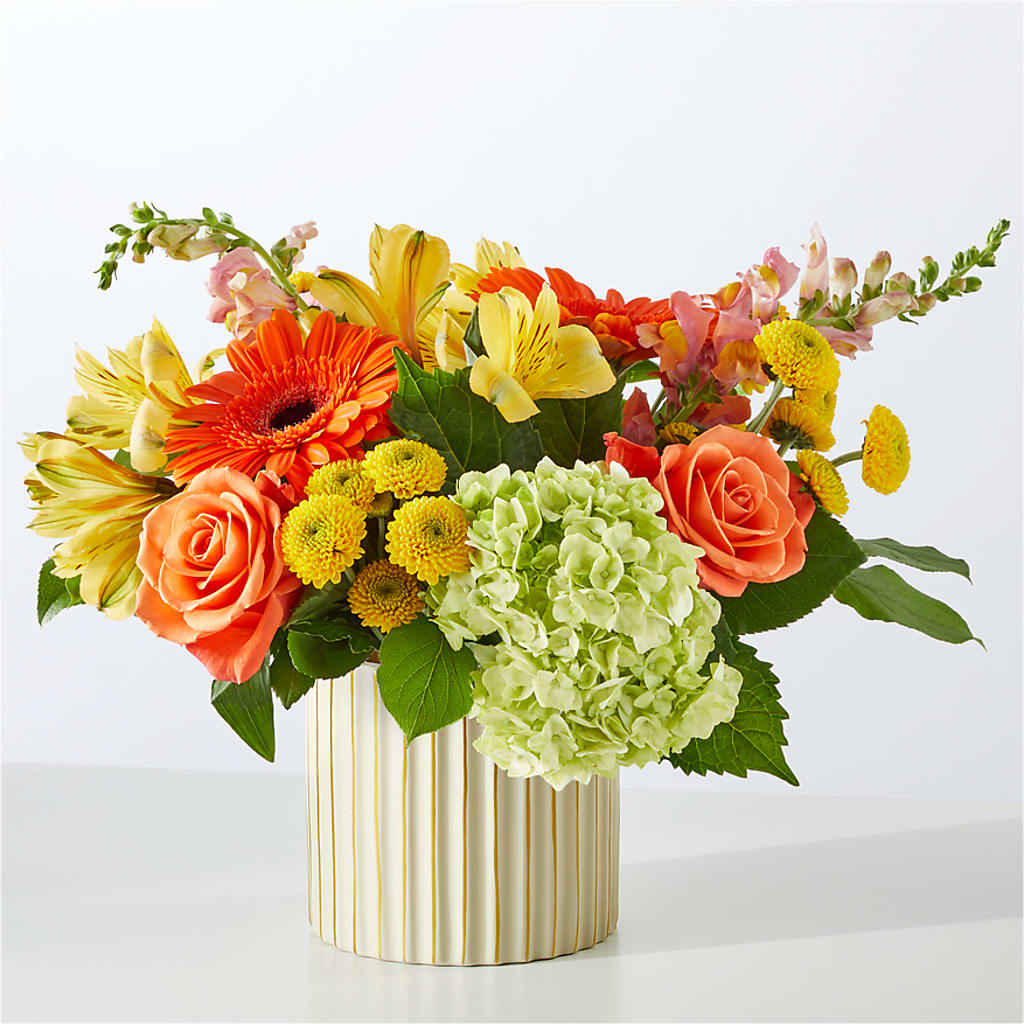Autumn Sunshine Bouquet with Ivory Vase –  Bath County Florist, Owingsville KY