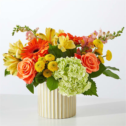 Autumn Sunshine Bouquet with Ivory Vase –  Bath County Florist, Owingsville KY
