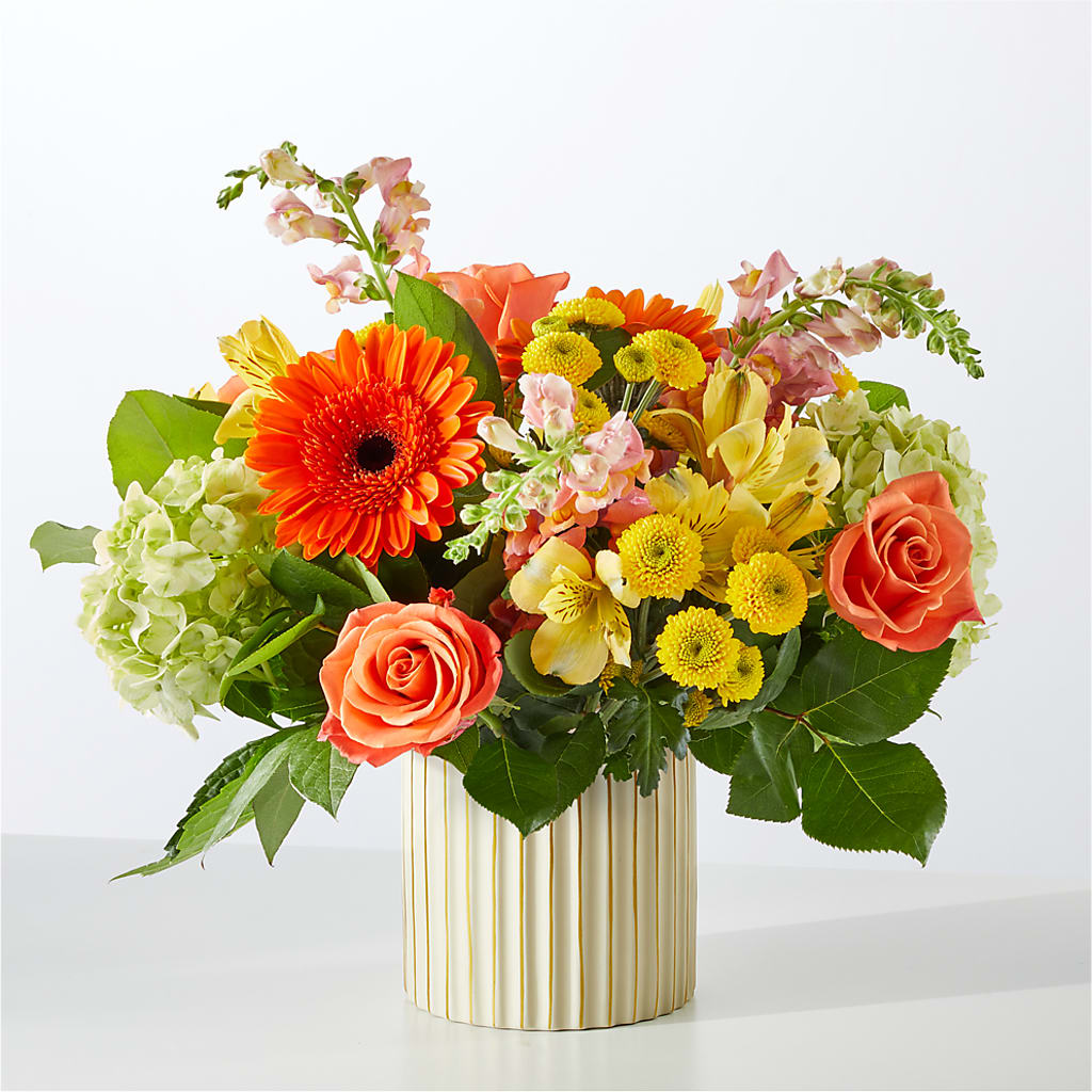 Autumn Sunshine Bouquet with Ivory Vase –  Bath County Florist, Owingsville KY