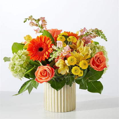 Autumn Sunshine Bouquet with Ivory Vase –  Bath County Florist, Owingsville KY