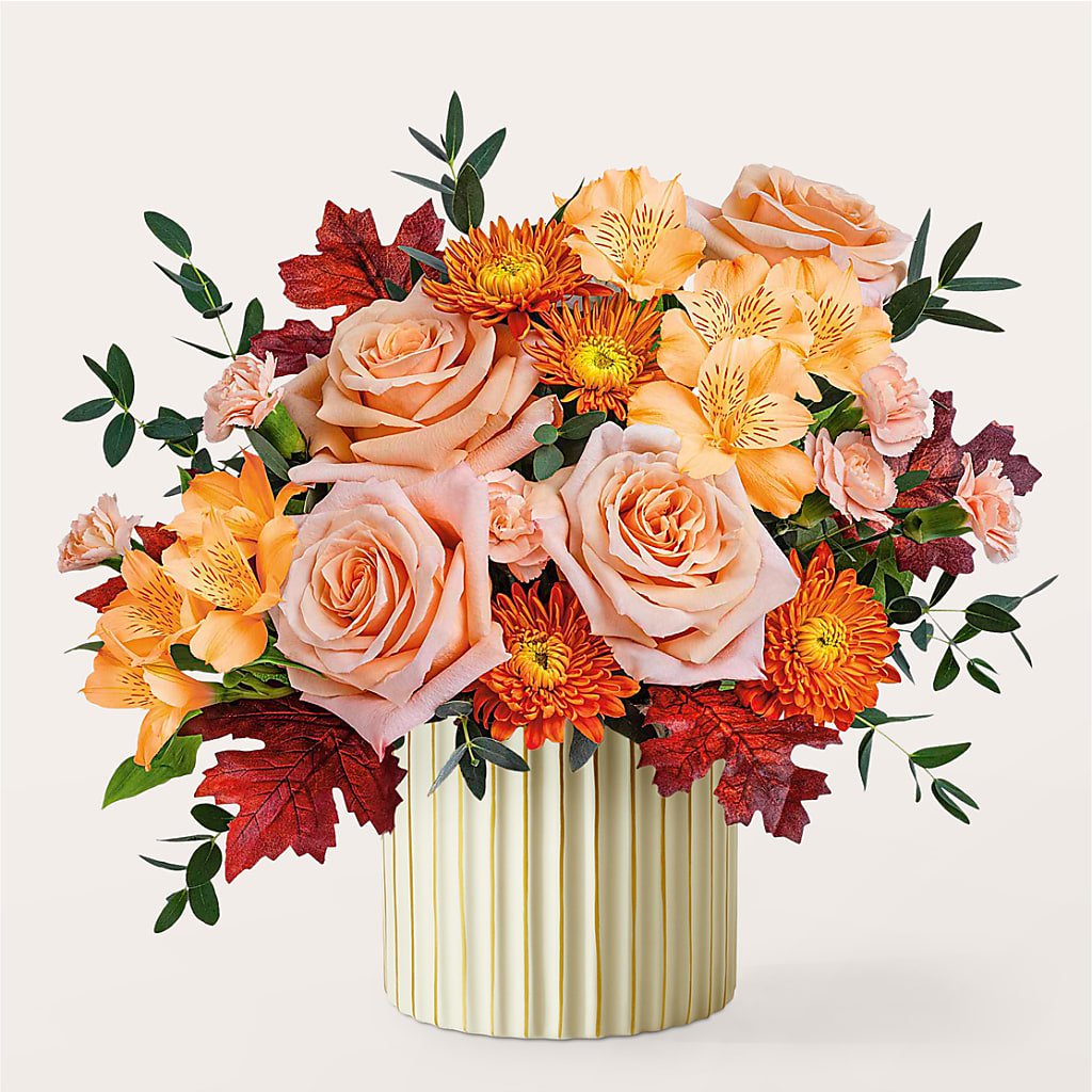 Spiced Latte Bouquet with Ivory Vase –  Bath County Florist, Owingsville KY