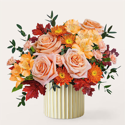 Spiced Latte Bouquet with Ivory Vase –  Bath County Florist, Owingsville KY