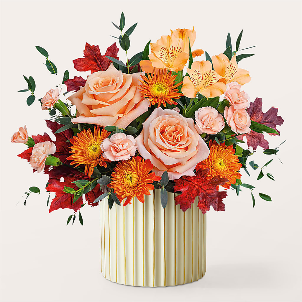 Spiced Latte Bouquet with Ivory Vase –  Bath County Florist, Owingsville KY