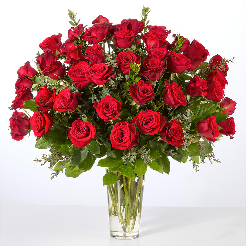 Forever Yours Fifty Stem Red Rose Bouquet –  Bath County Florist, Owingsville KY